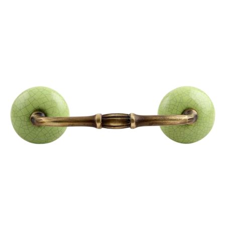 Green and Black Crackle Ceramic Bridge Handle